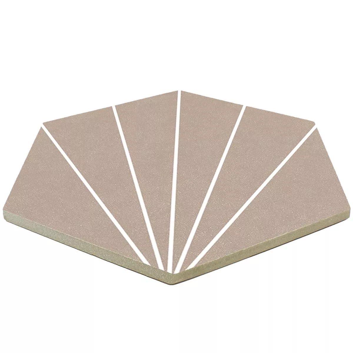 Stengods Plattor Millennium Hexagon 3D Optik Taupe 22,5 x 25,9cm