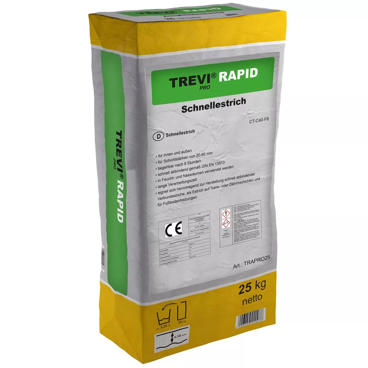 Trevi Pro Rapid snabbhärdande cementmassa (25KG) Trevi Pro Rapid snabbhärdande cementmassa (25KG)