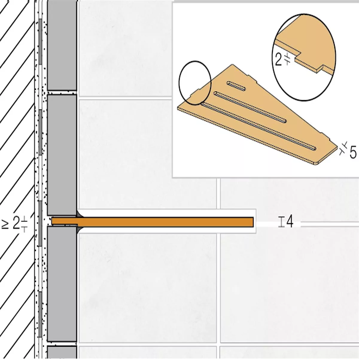 Vägghylla duschhylla Schlüter fyrkantig 15,4x29,5cm fyrkantig elfenben