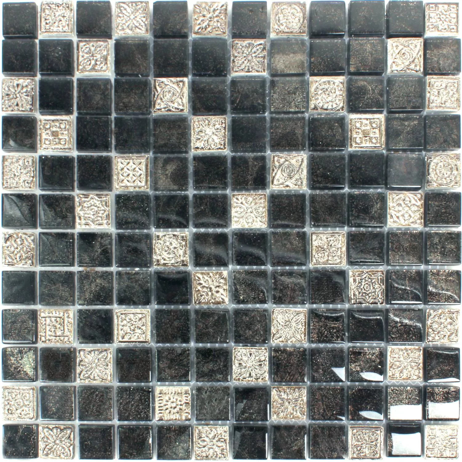 Mosaik Glas Natursten Coloniale Antracit