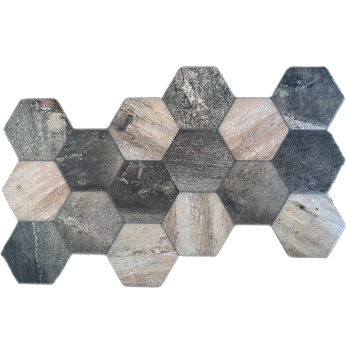Klinker Hexagon Old Wood Optik 45x45cm