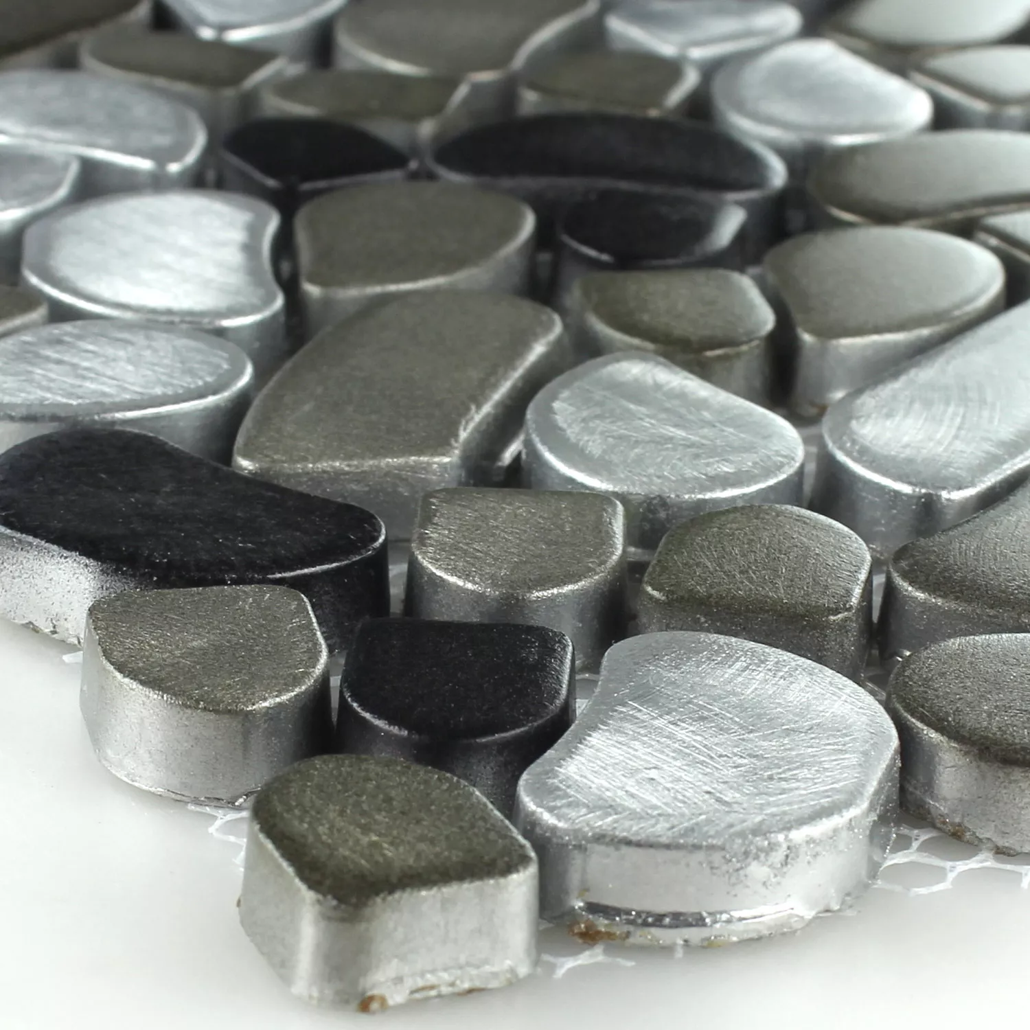 Prov Mosaik Rostfritt Stål Kiesel Design Black Silver