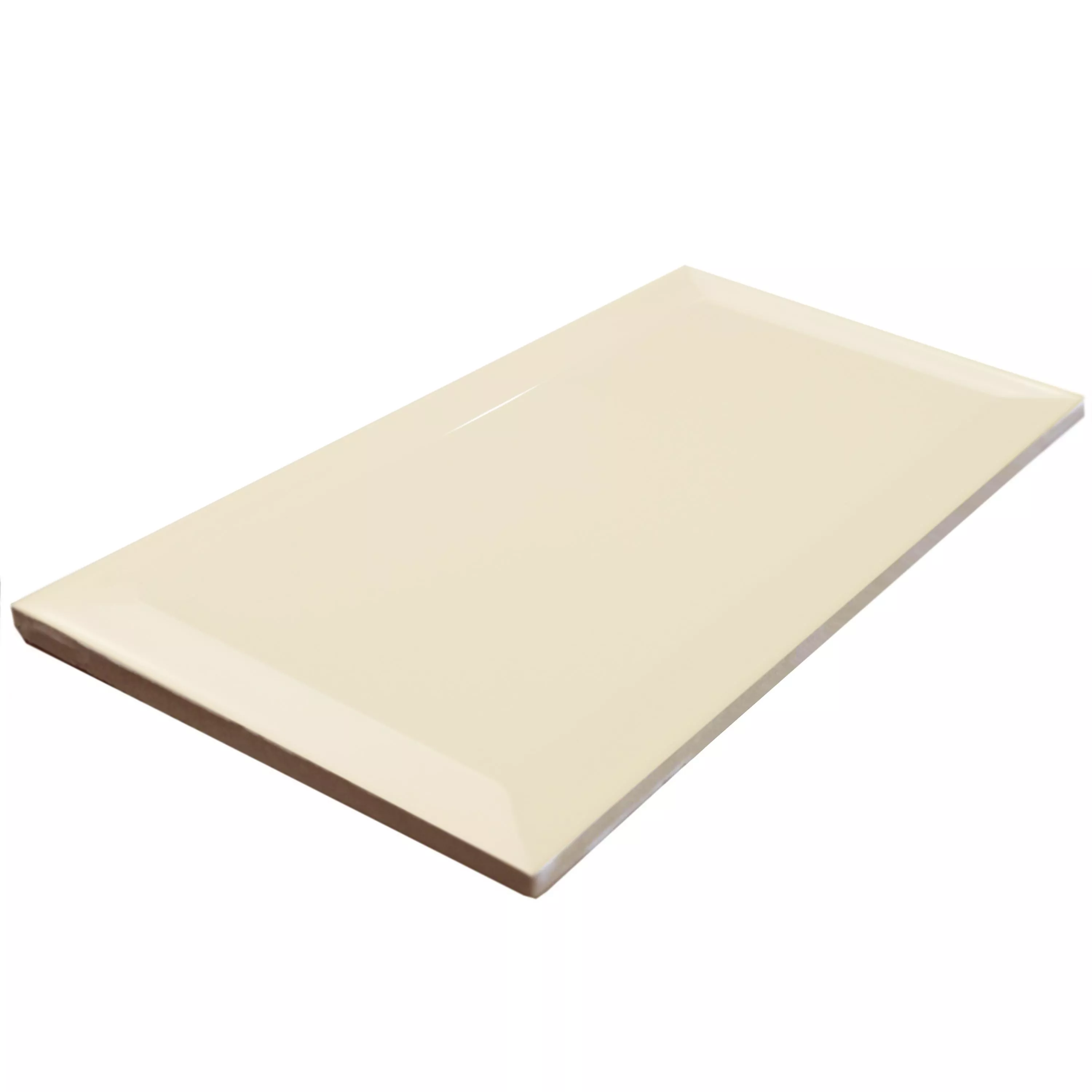 Prov Metro Kakel Brussel Med Fasett 10x20x0,7cm Crema