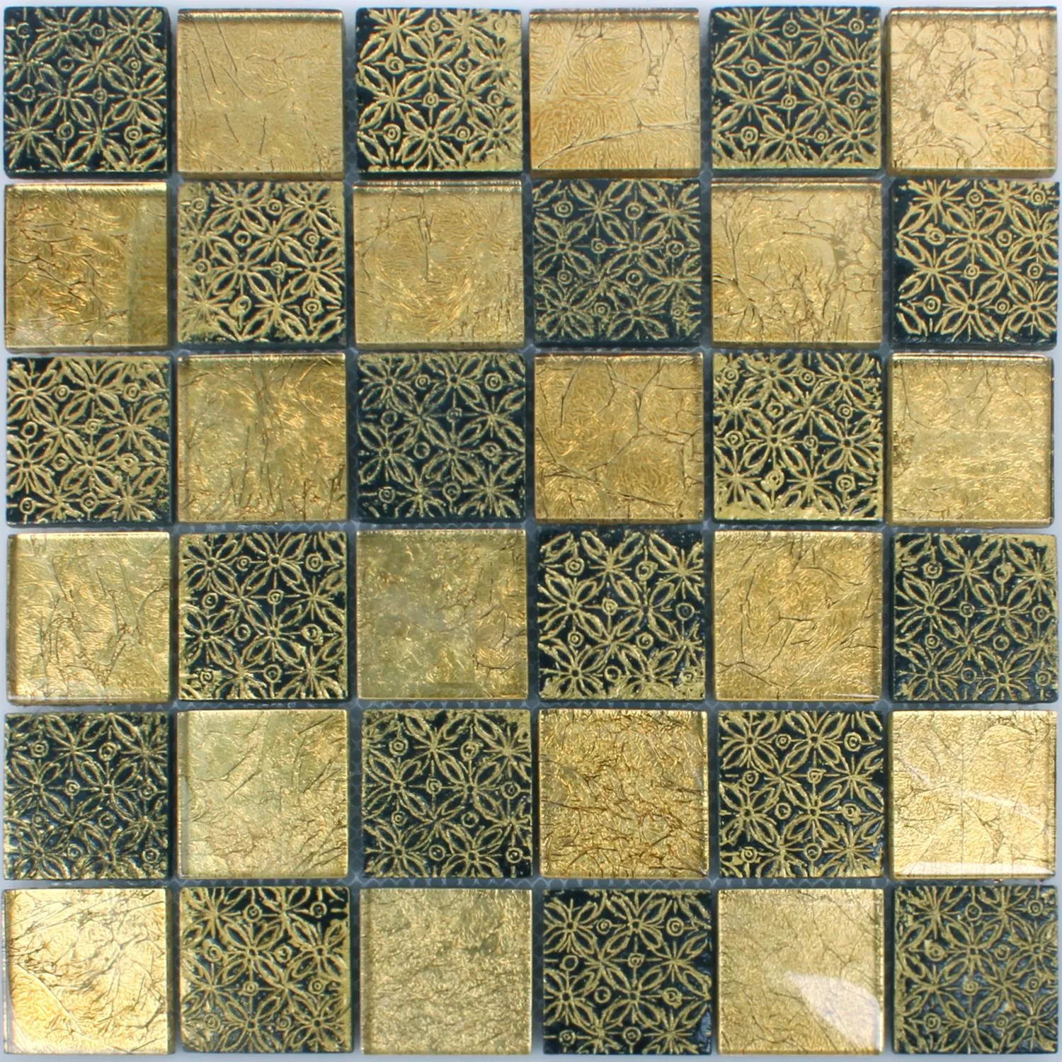 Mosaik Glas Natursten Friesia Gold