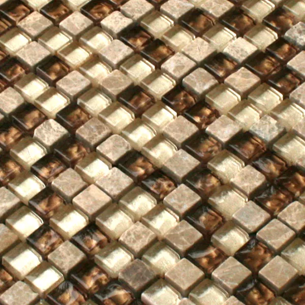 Prov Mosaik Glas Marmor Natursten Beige Guld