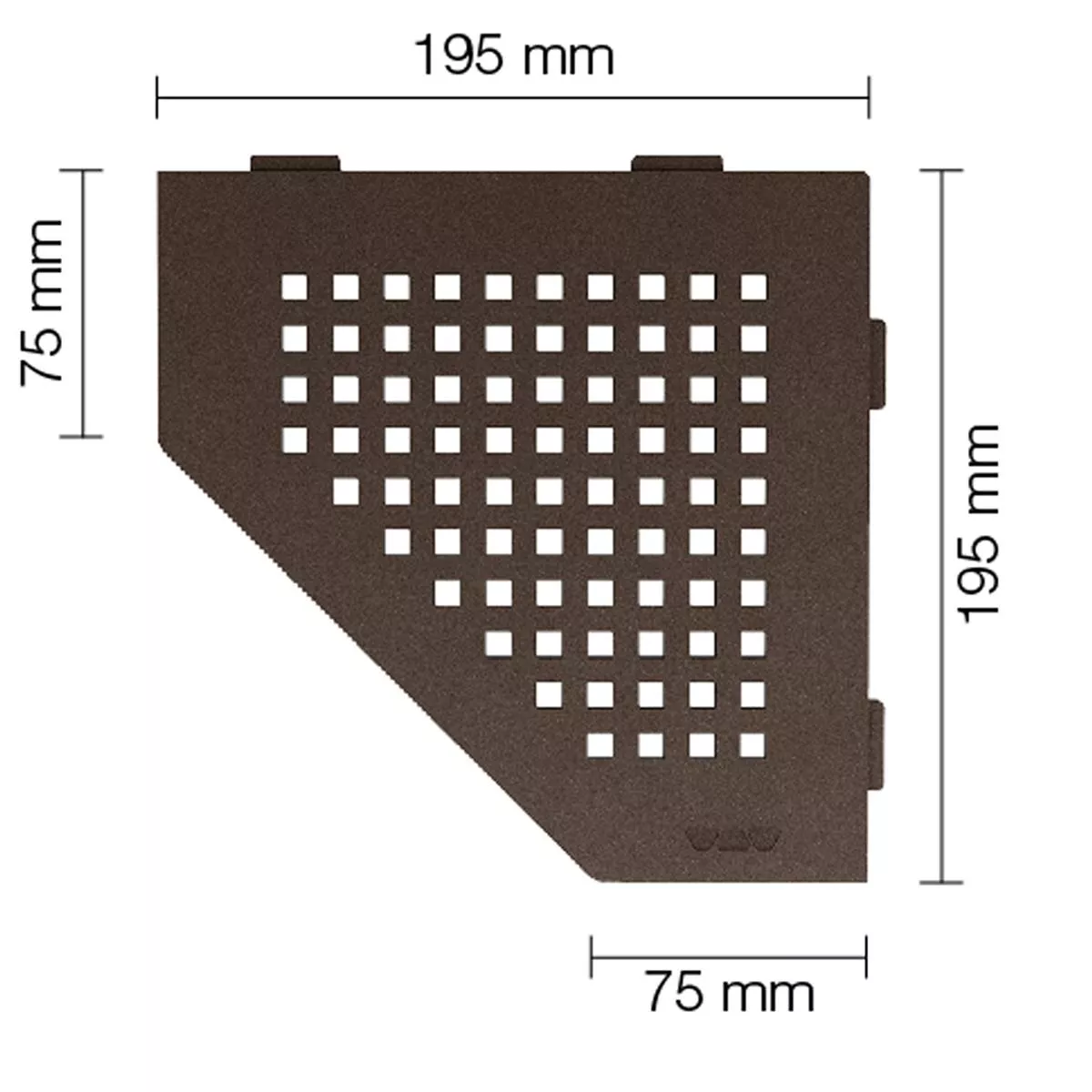 Vägghylla duschhylla Schlüter 5eck 19,5x19,5cm Square Bronze