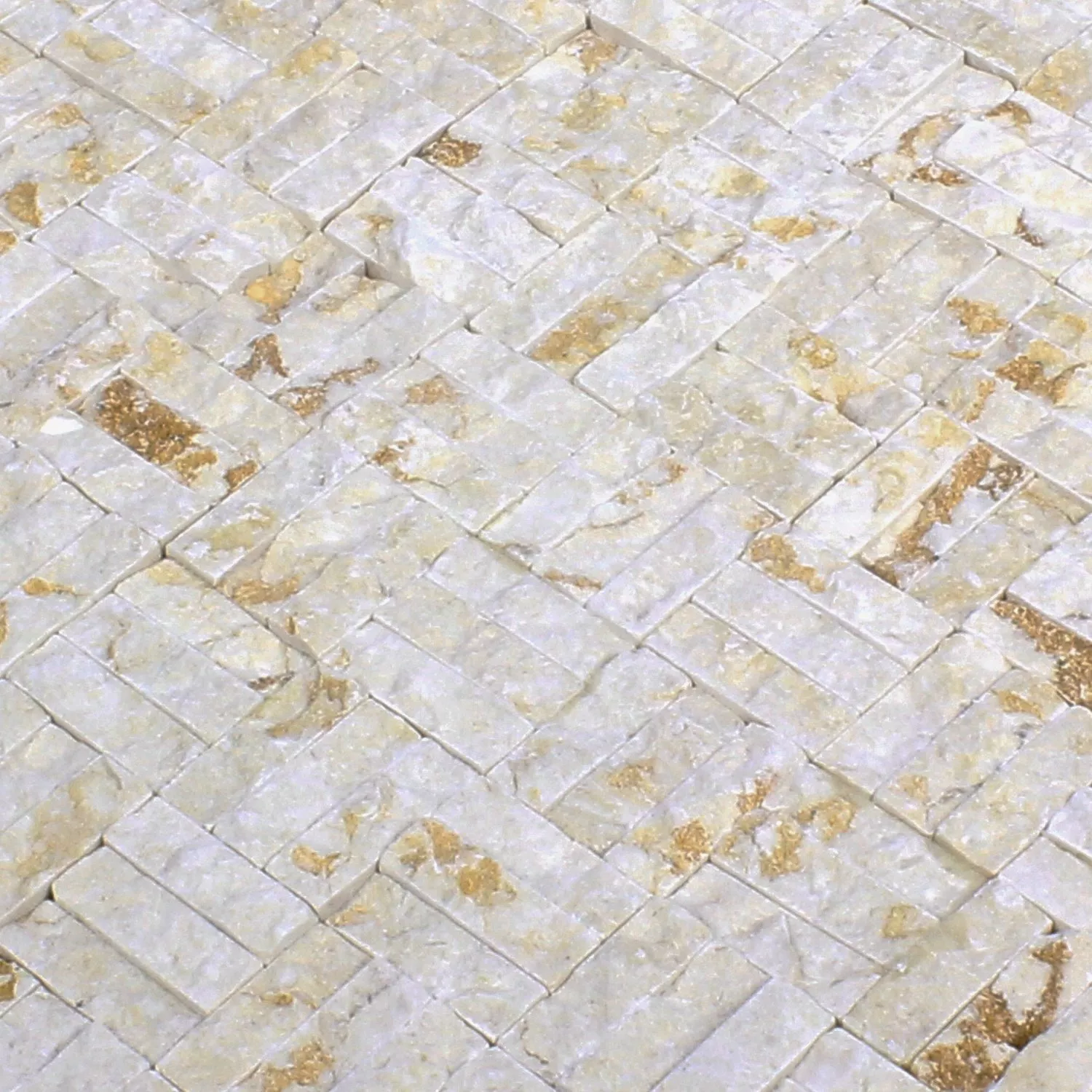 Prov Mosaik Natursten Parkett Splitface 3D Beige