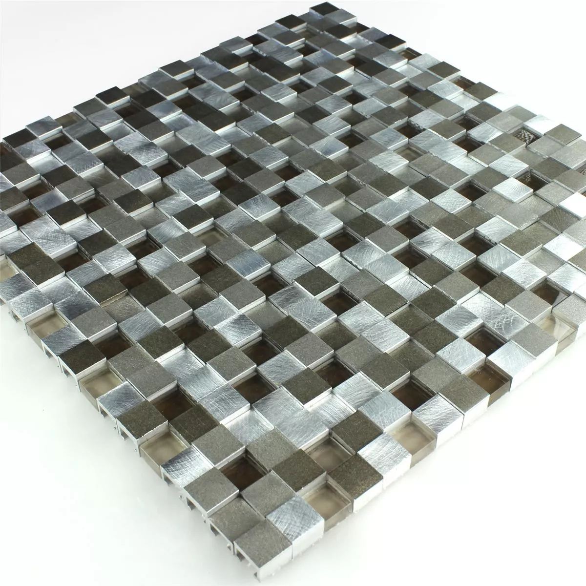 Design Aluminium Glas 3D Mosaik