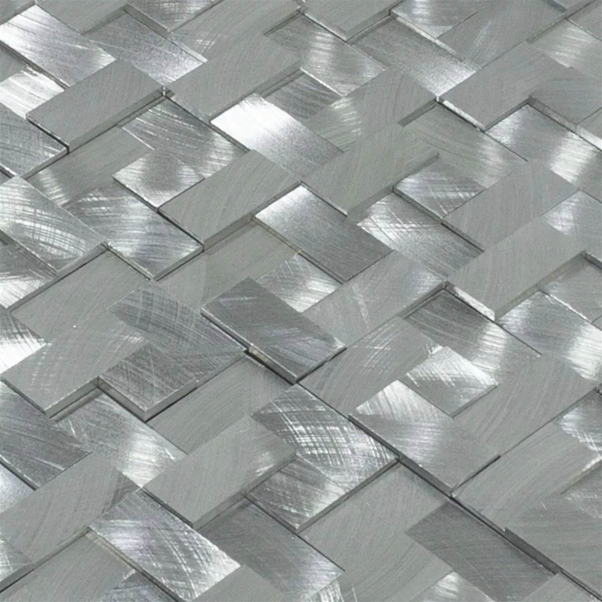 Aluminium Metall Mosaik Quantum Silver