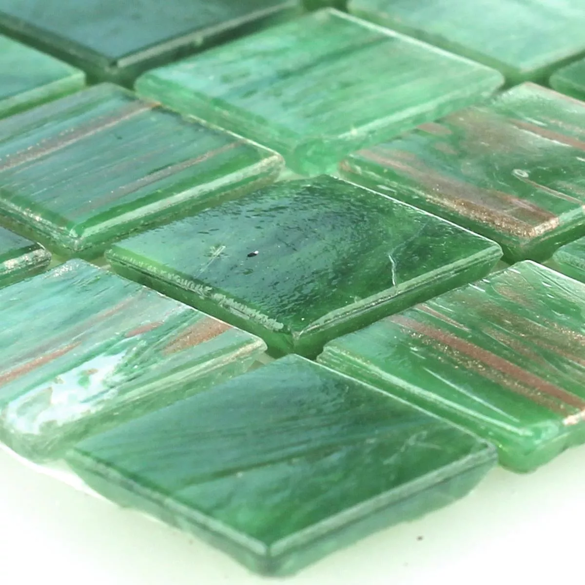 Prov Glas Effekt Mosaik Guld Star Grön