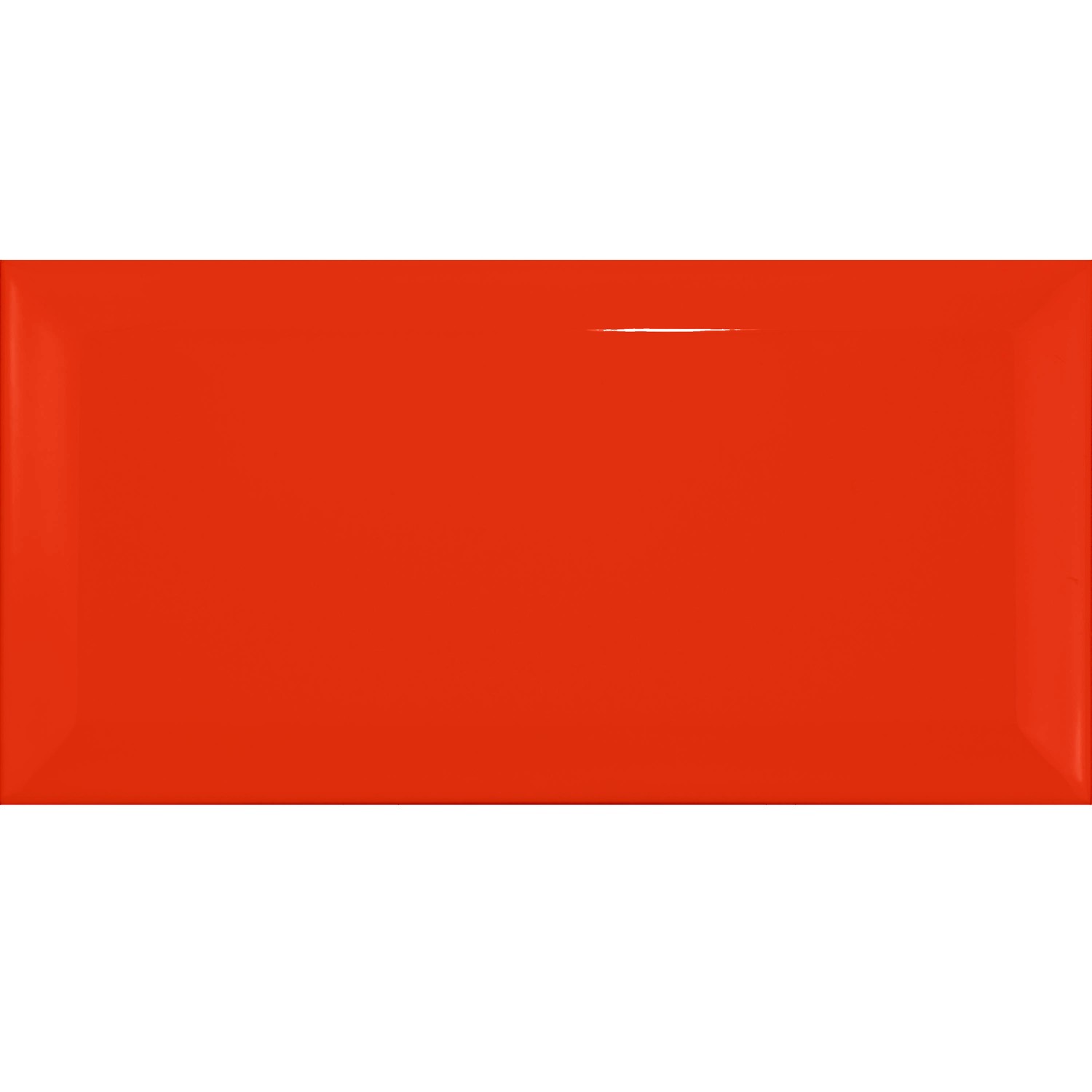 Metro kakel Röd Glänsande 7,5x15 cm Med Fasett Pitcox Rojo