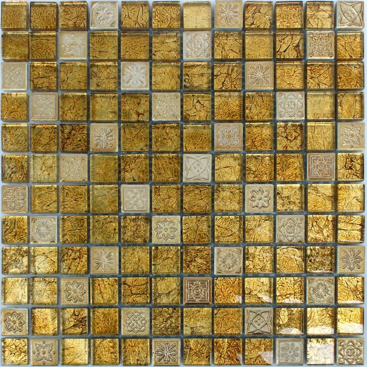 Mosaik Glas Natursten Coloniale Gold