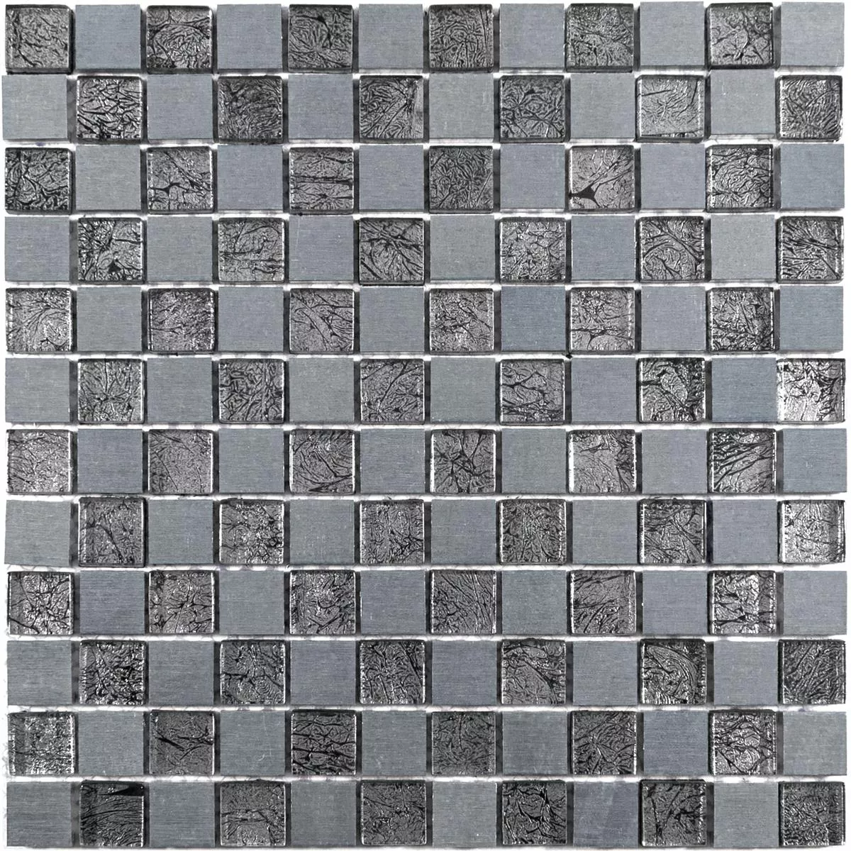 Prov Glas Aluminium Mosaik Eldorien Silver-Grå