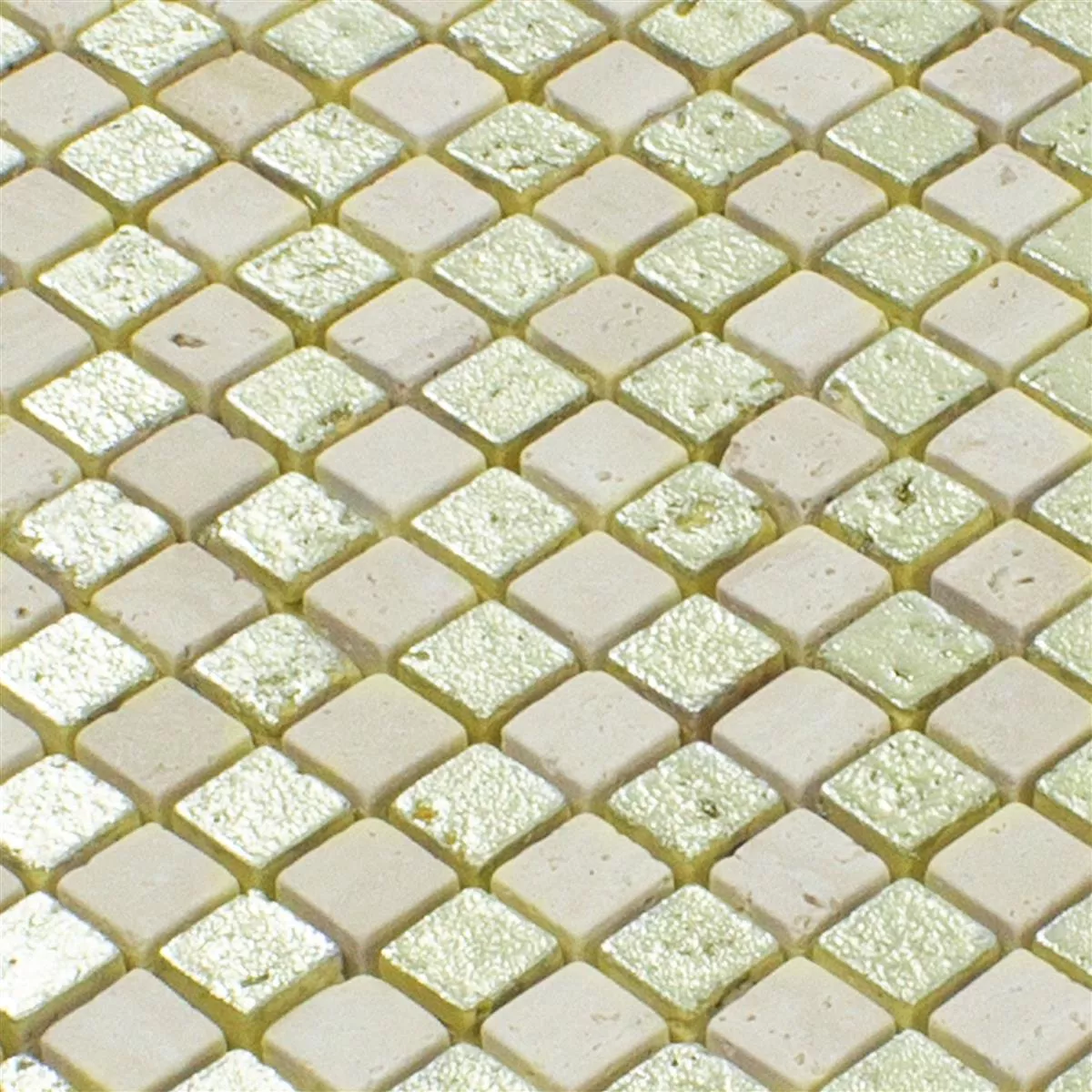 Marmor Natursten Mosaik Plattor Antika Mix Guld Kräm