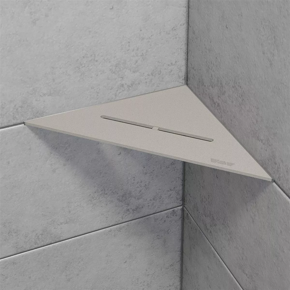 Duschhylla vägghylla Schlüter triangel 21x21cm ren grå