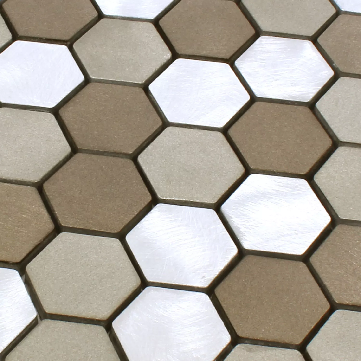 Prov Mosaik Aluminium Apache Hexagon Brun Silver