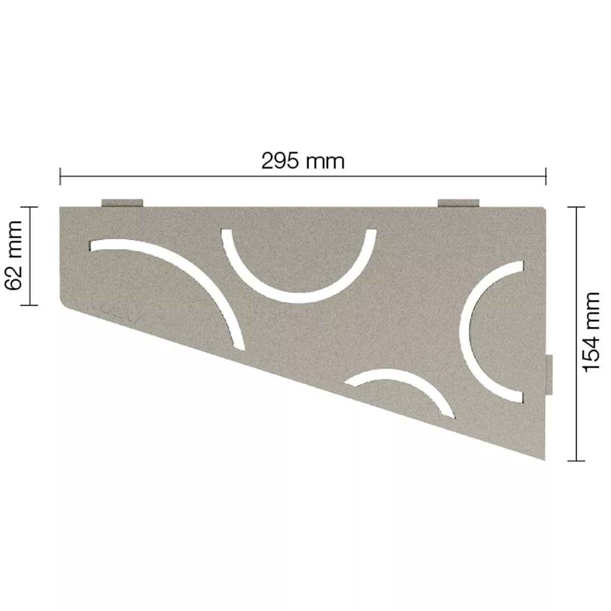 Vägghylla duschhylla Schlüter kvadratisk 15,4x29,5cm Kurvgrå