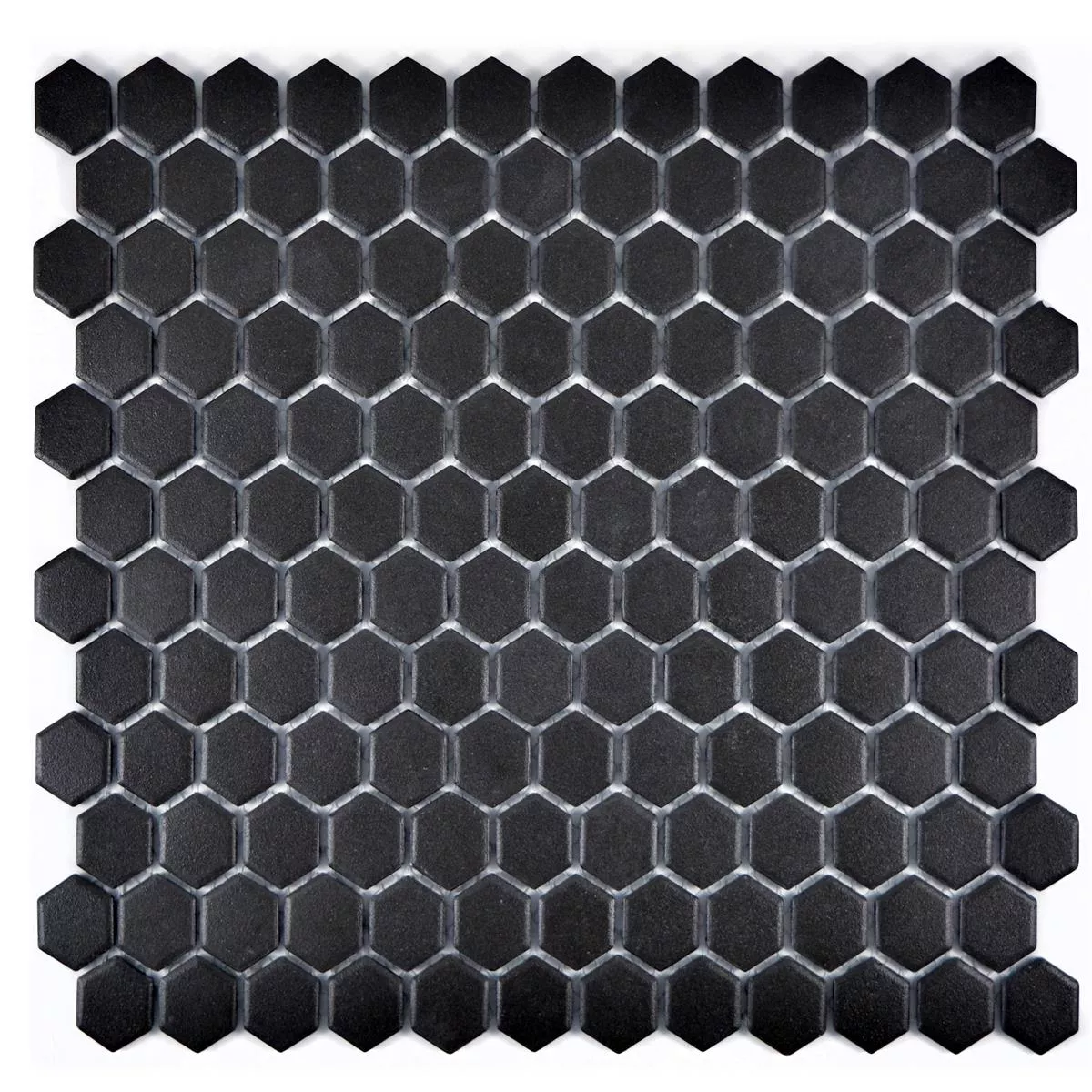 Prov Keramik Mosaik Hexagon Zeinal Oglaserad Svart R10B