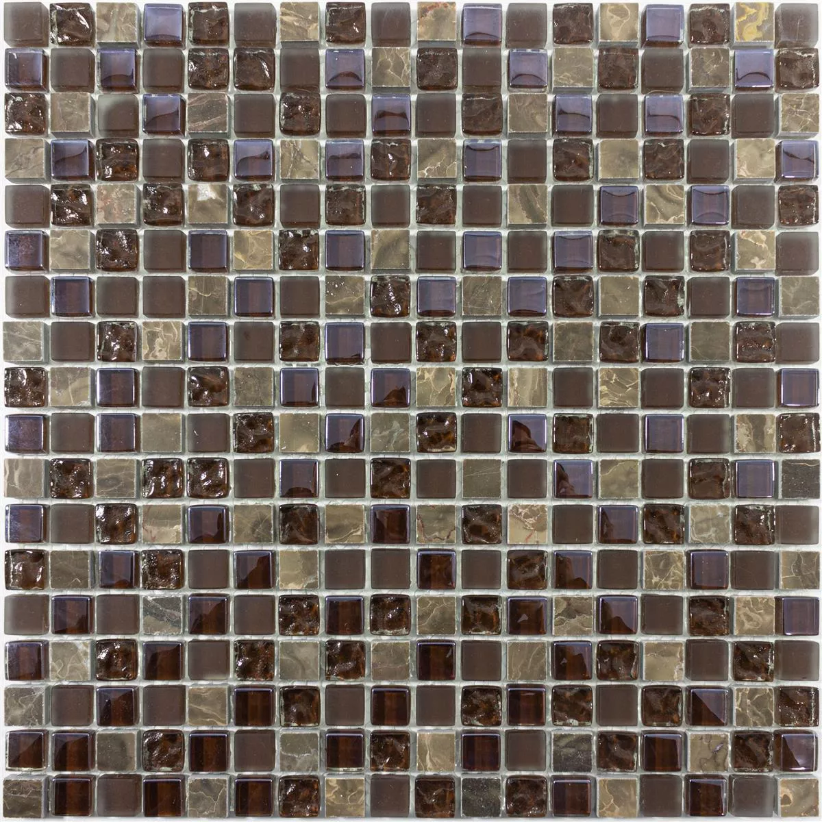 Prov Mosaik Glas Marmor Estrella Brun