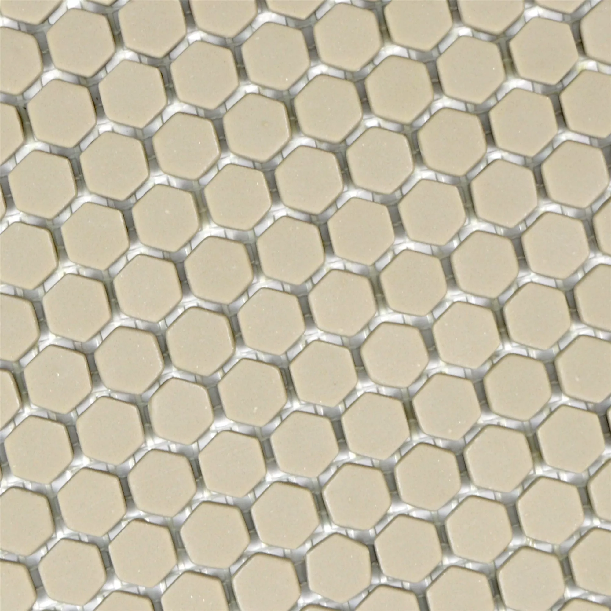 Prov Glasmosaik Plattor Kassandra Hexagon Cream Matt