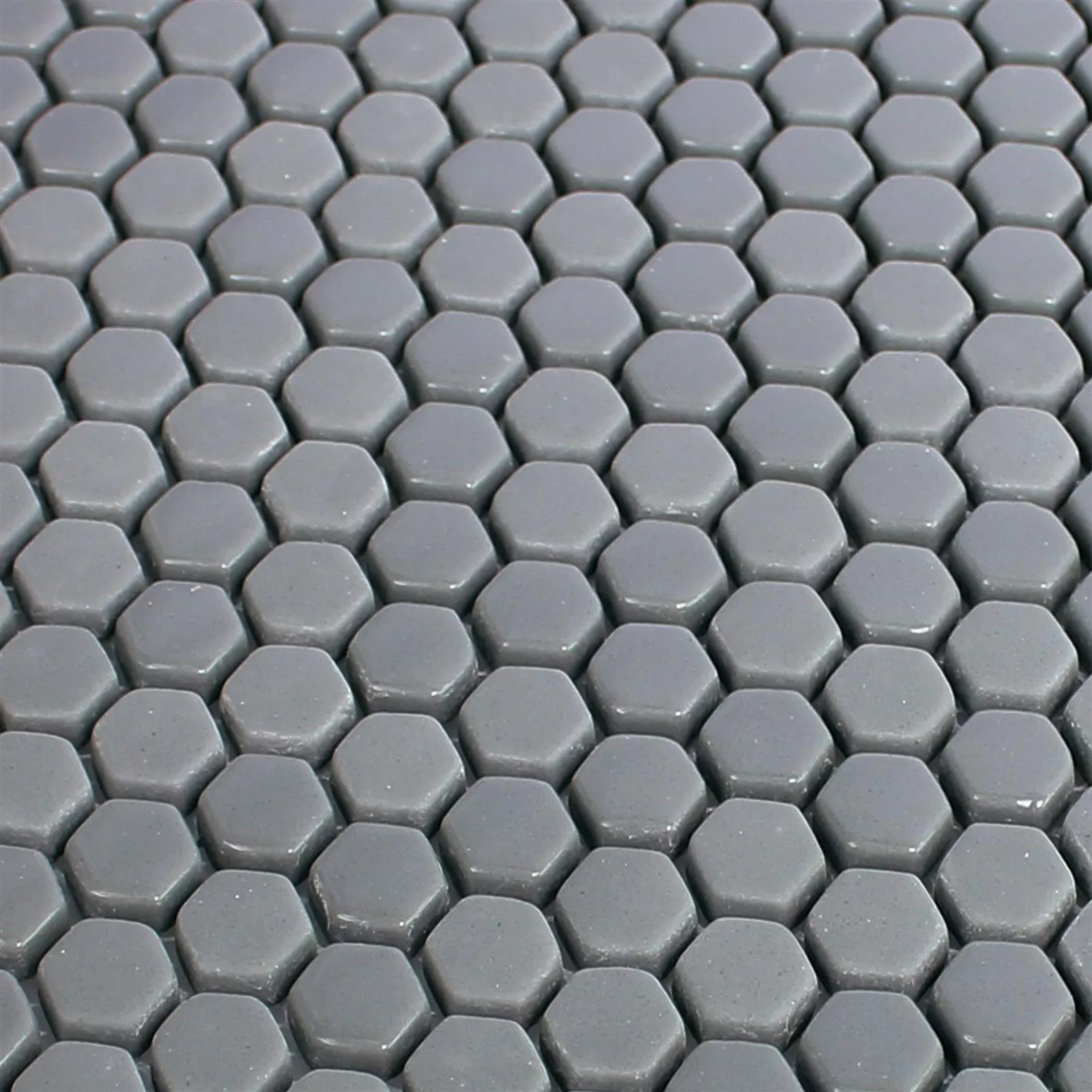 Glasmosaik Plattor Brockway Hexagon Eco Grå