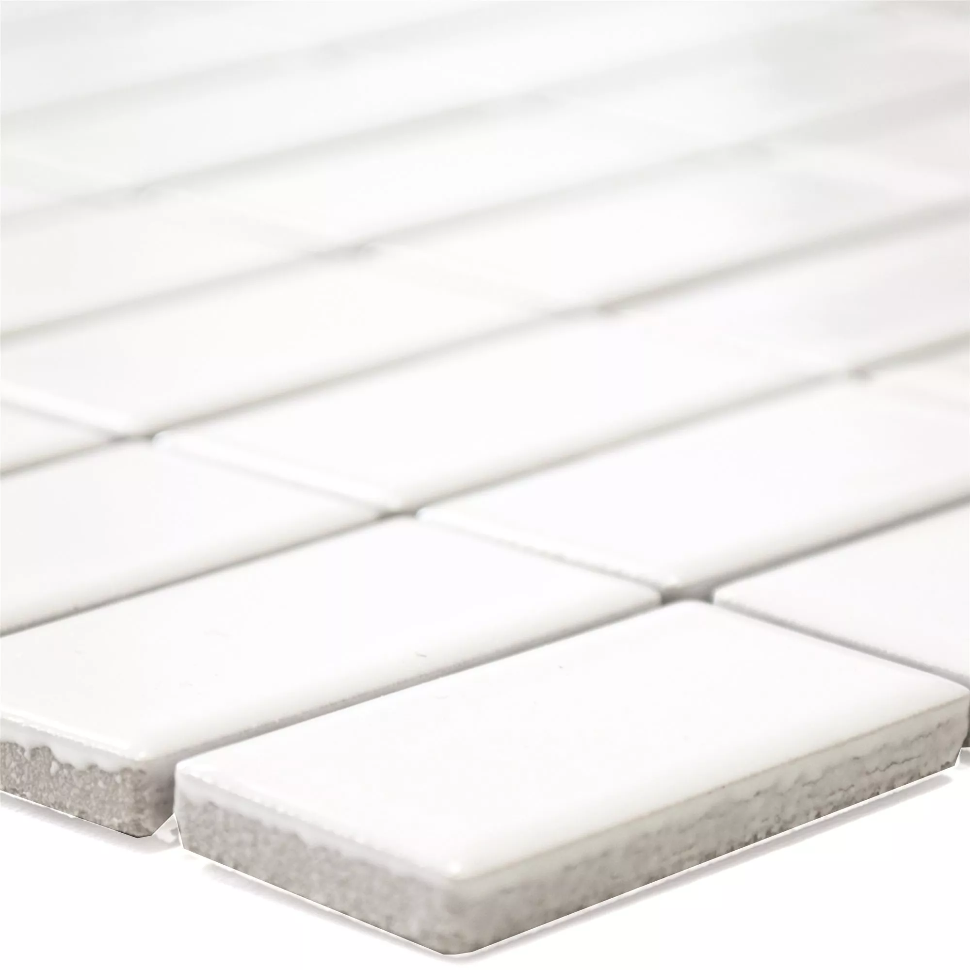 Keramik Mosaik Adrian Vit Glänsande Rektangel Keramik Mosaik Adrian Vit Glänsande Rektangel