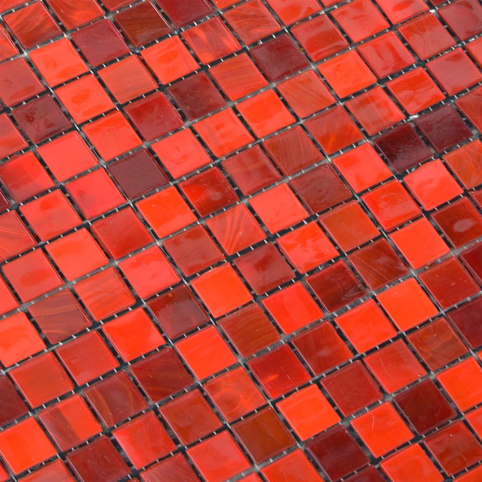 Glas Mosaik Rexford Pärlemor Effekt Röd