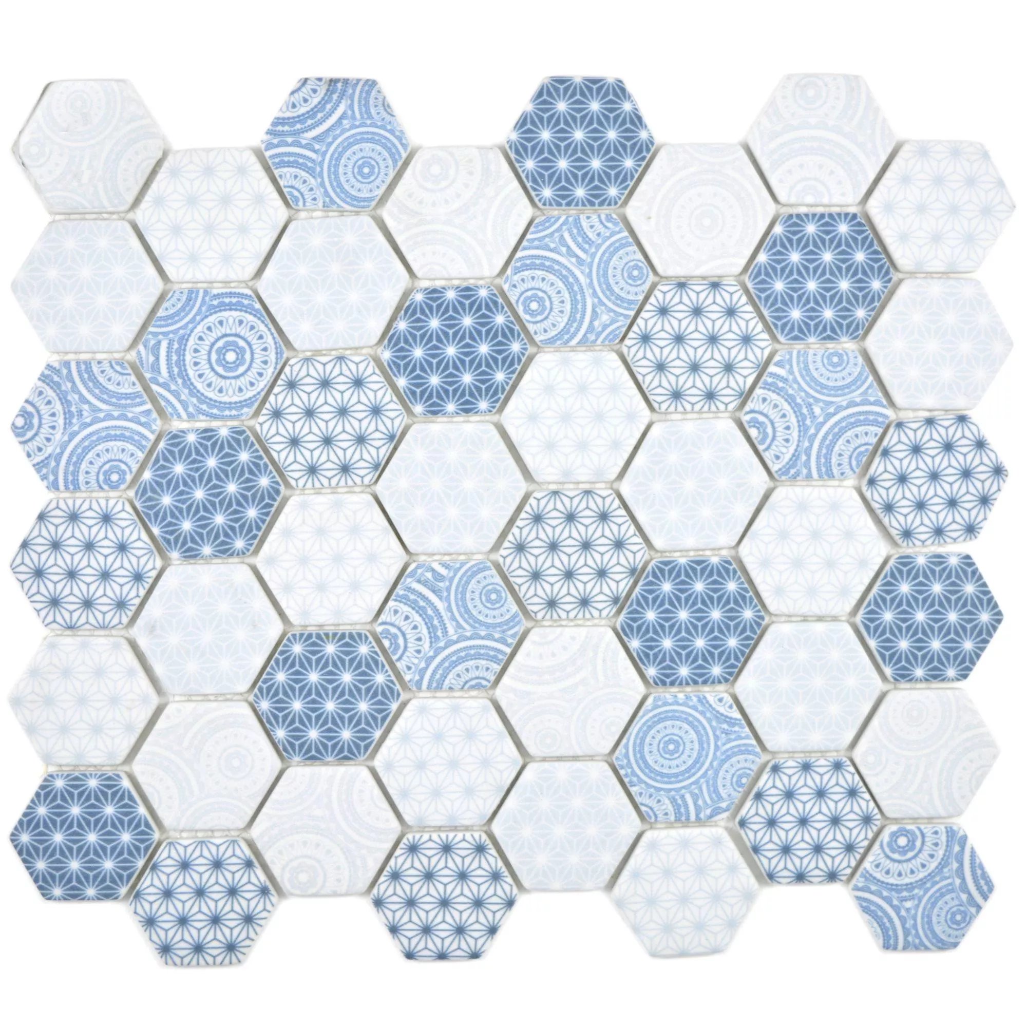 Prov Glasmosaik Plattor Acapella Ljusblå Hexagon
