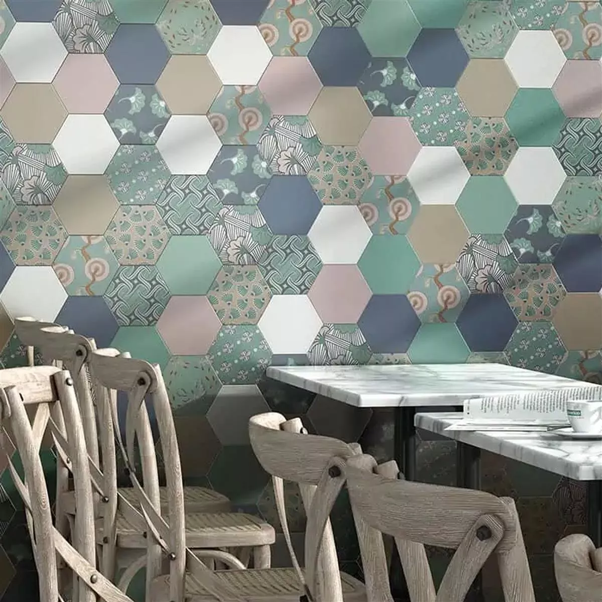 Prov Stengods Plattor Modena Hexagon Decor 1