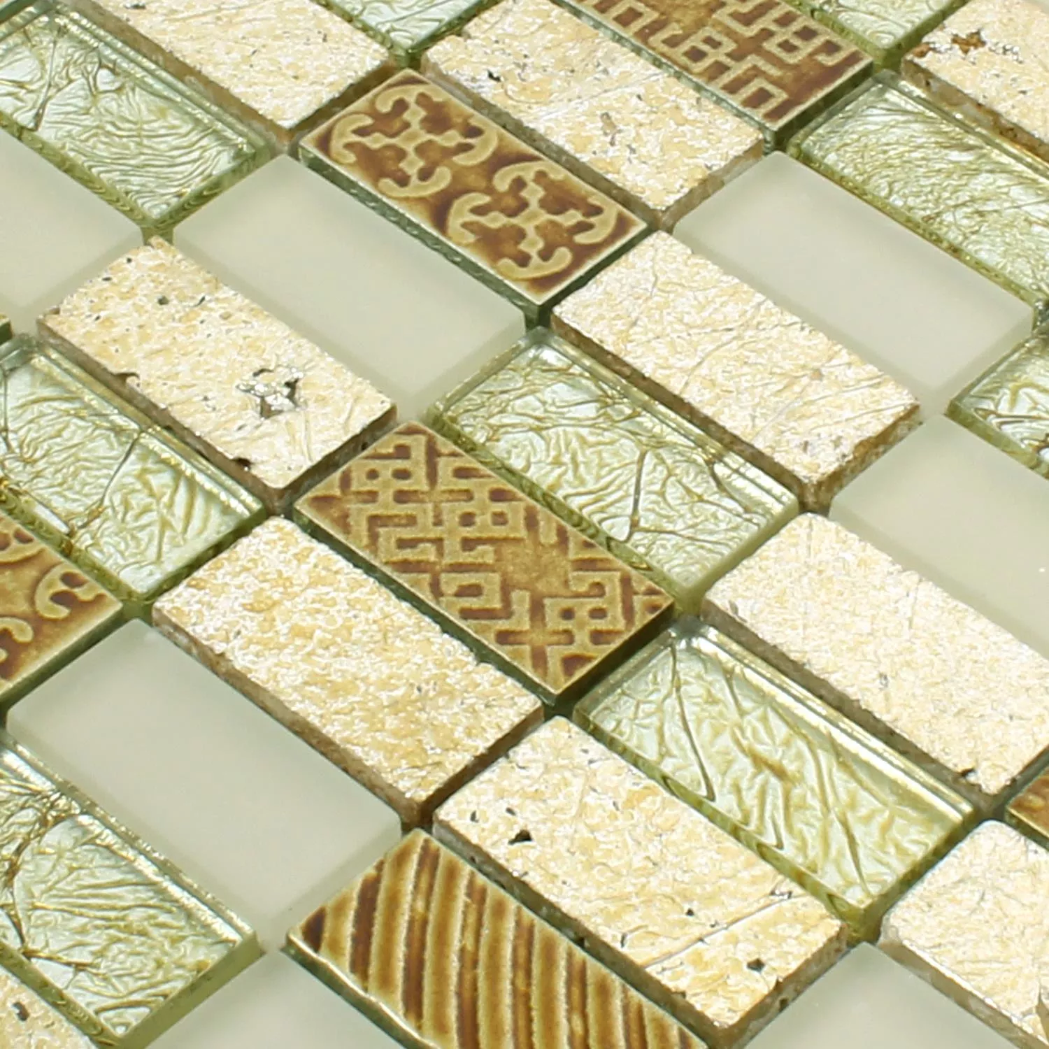 Mosaik Glas Natursten Piroshka Gold