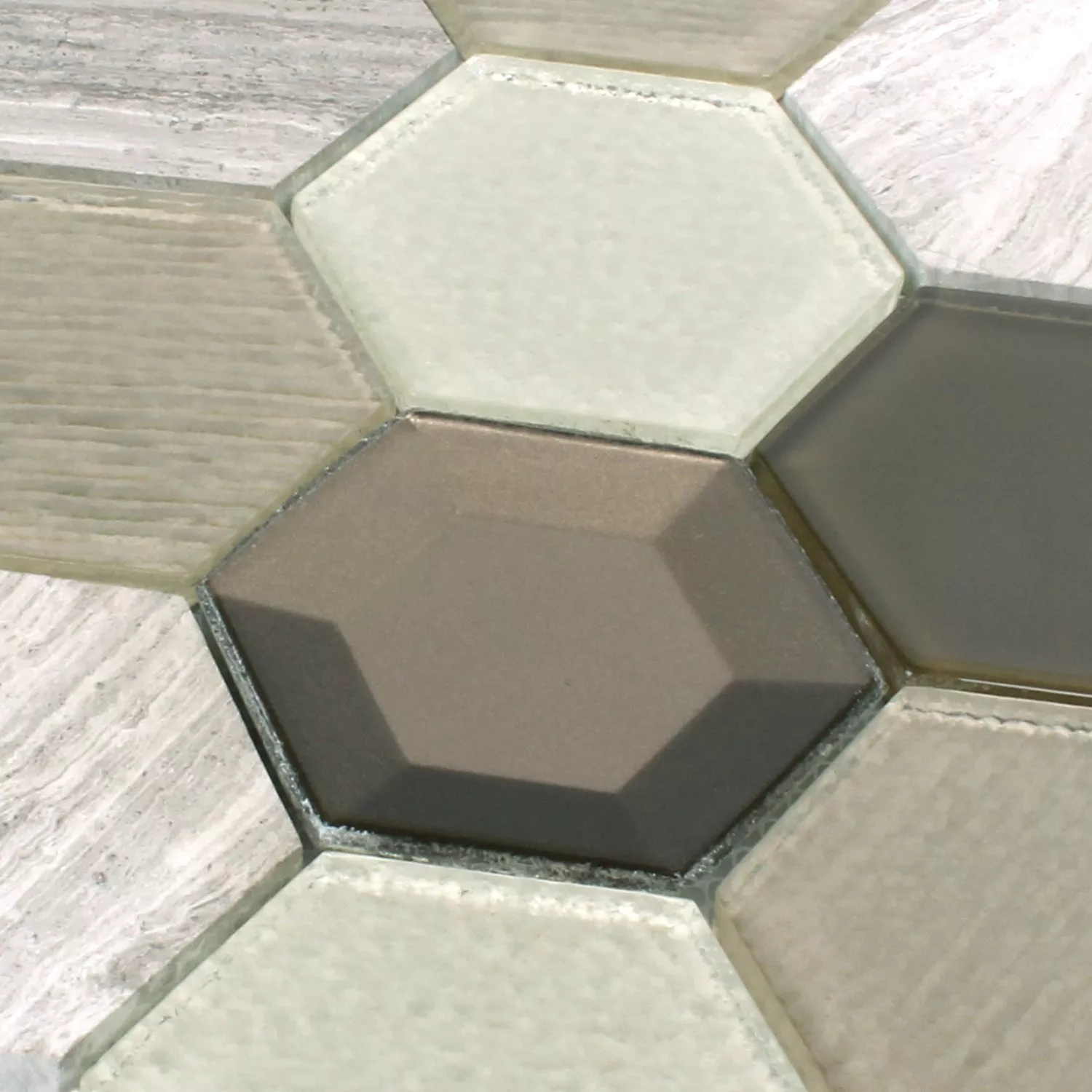 Prov Mosaik Concrete Glas Natursten 3D Beige