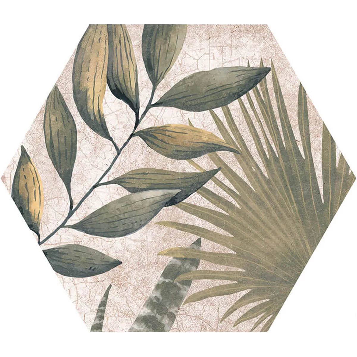 Stengods Plattor Honiara Hexagon Dekor Grön 22,5x25,9cm Dekor Stengods Plattor Honiara Hexagon Dekor Grön 22,5x25,9cm Dekor