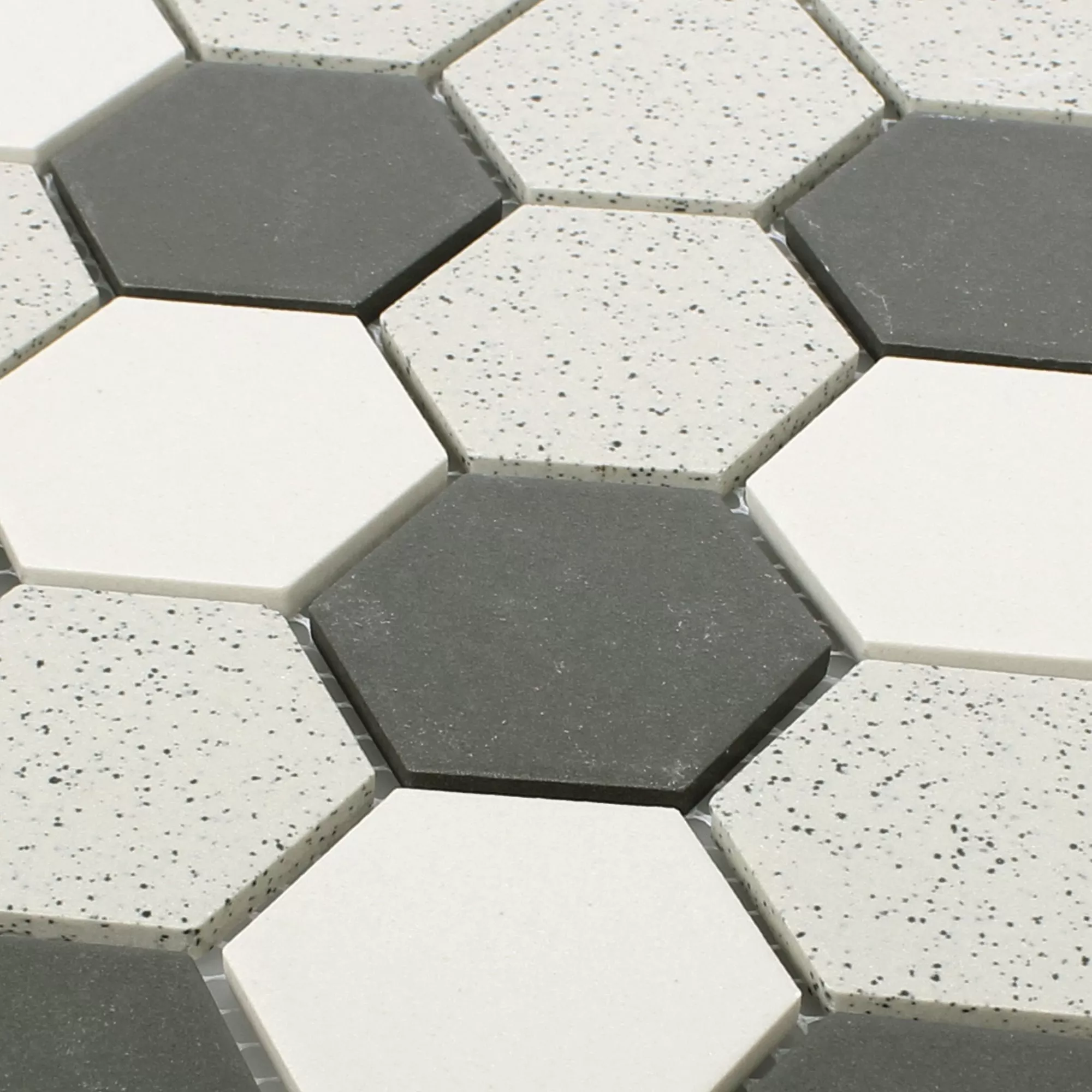 Keramik Mosaik Monforte Hexagon Svart Grå 51