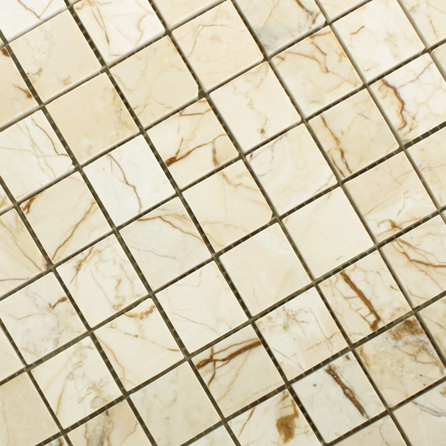 Prov Mosaik Marmor Gulden Cream Polerad