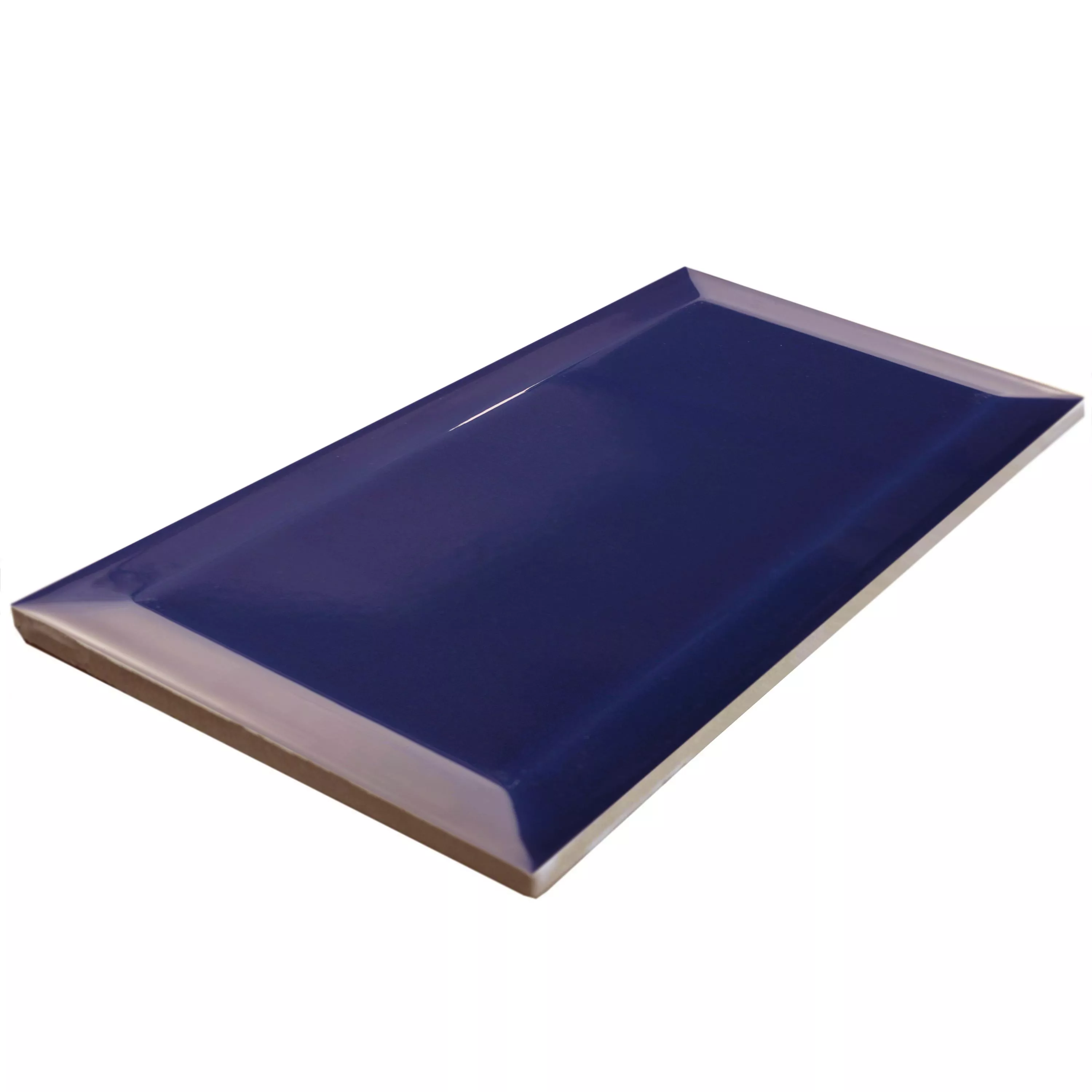 Prov Metro Kakel Brussel Med Fasett 10x20x0,7cm Azul Cobalto