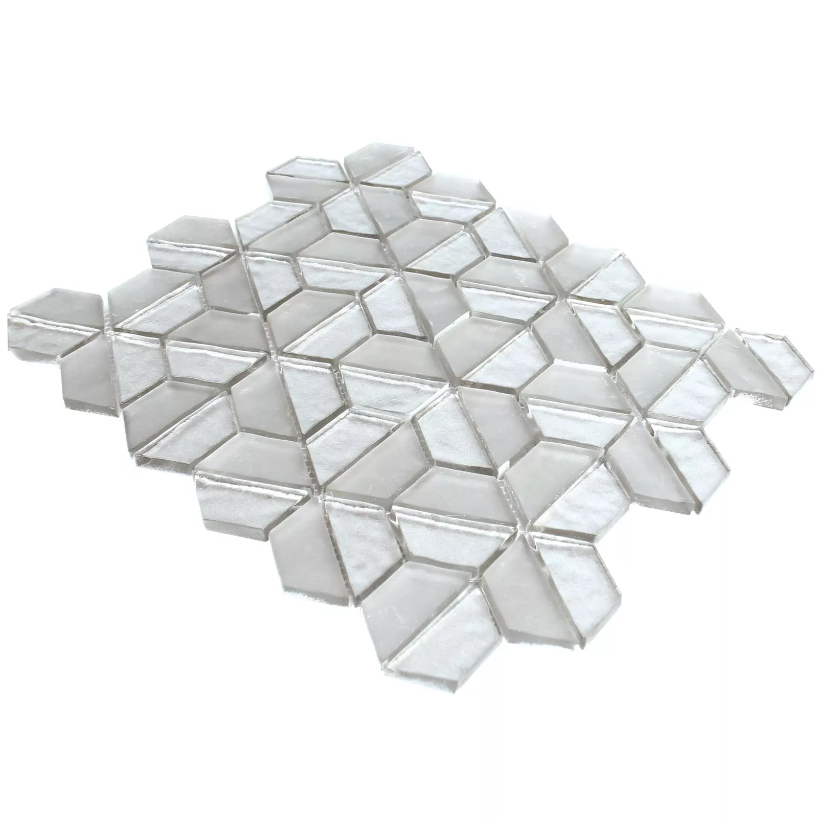 Prov Glasmosaik Plattor Alaaddin Hexagon Silver