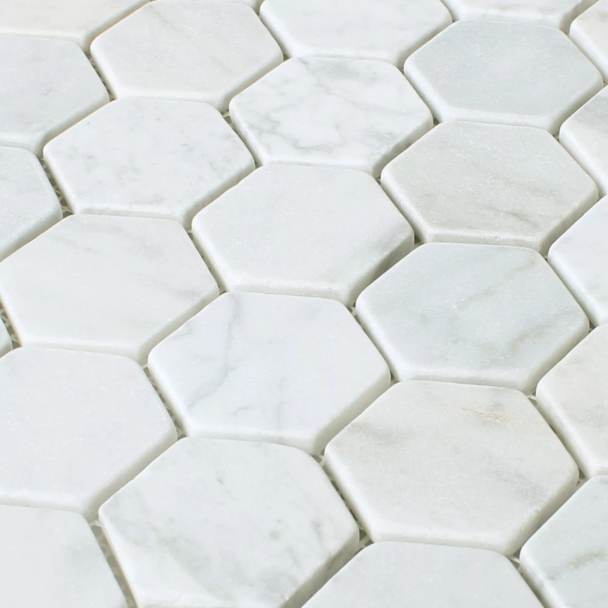 Prov Mosaik Marmor Wutach Hexagon Vit Carrara