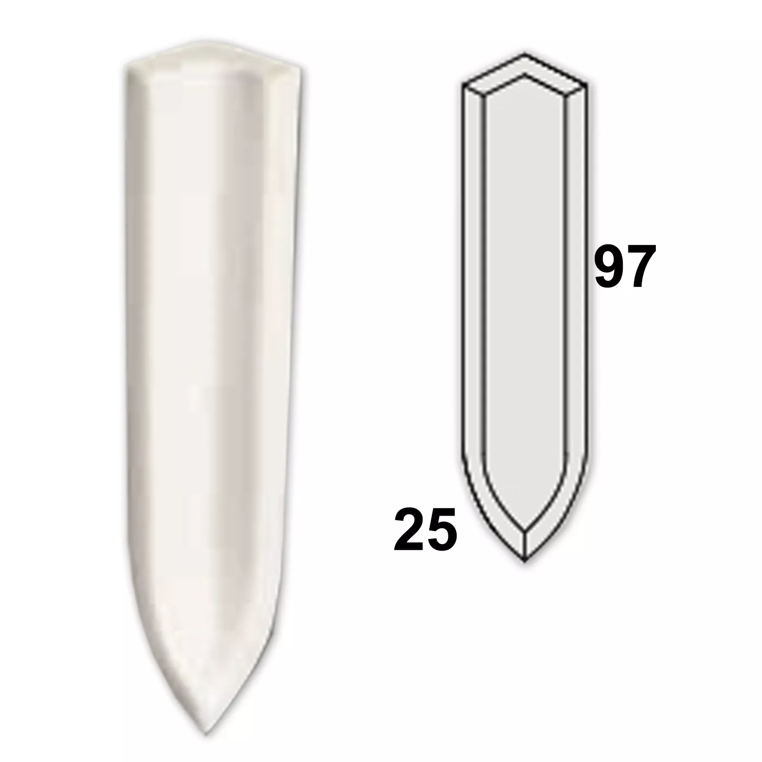 Innerhörn Adventure Ljusgrå Matt 2,5x10cm Innerhörn Adventure Ljusgrå Matt 2,5x10cm