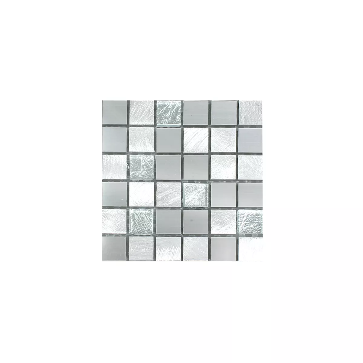 Prov Mosaik Lissabon Aluminium Glas Mix Silver