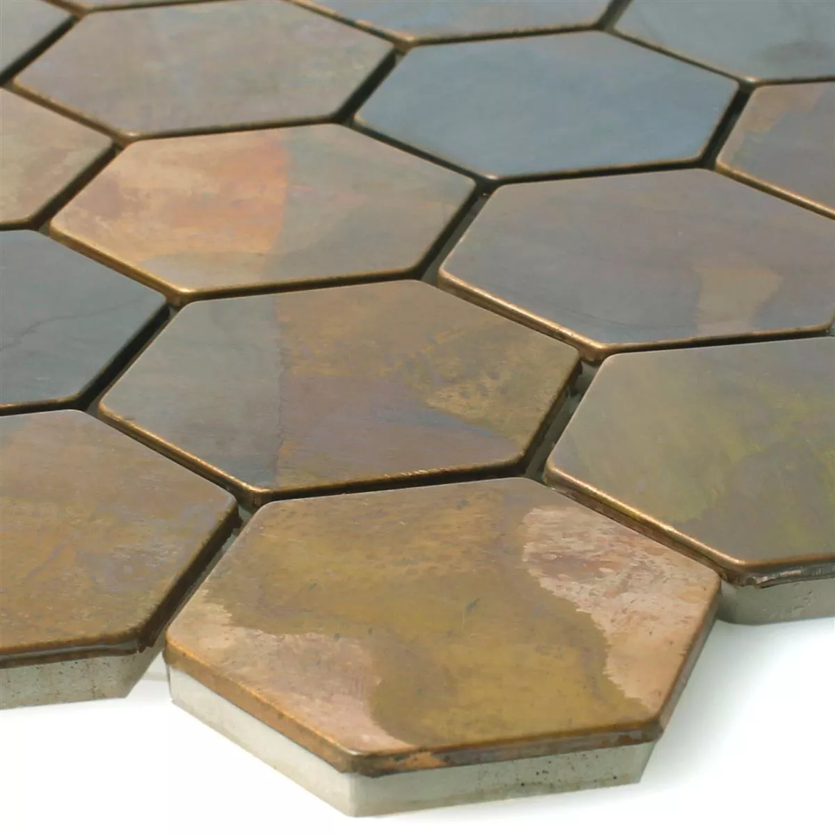 Mosaik Koppar Merkur Hexagon Brun 48