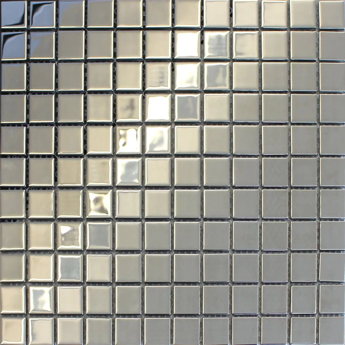 Glasmosaik Silver Uni 25x25x4mm