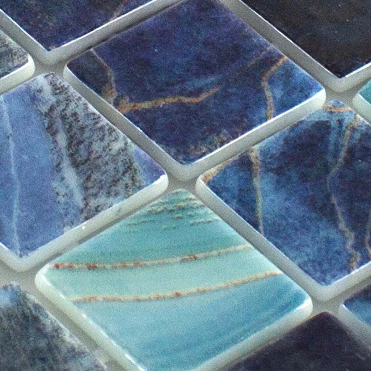 Prov Glas Swimmingpool Mosaik Baltic Blå Turkos