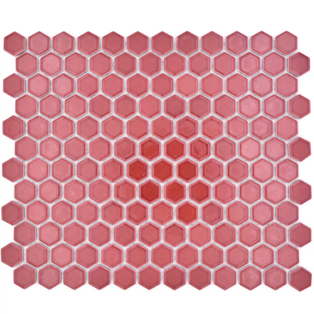 Prov från Keramikmosaik Salomon Hexagon Bordeaux Röd H23
