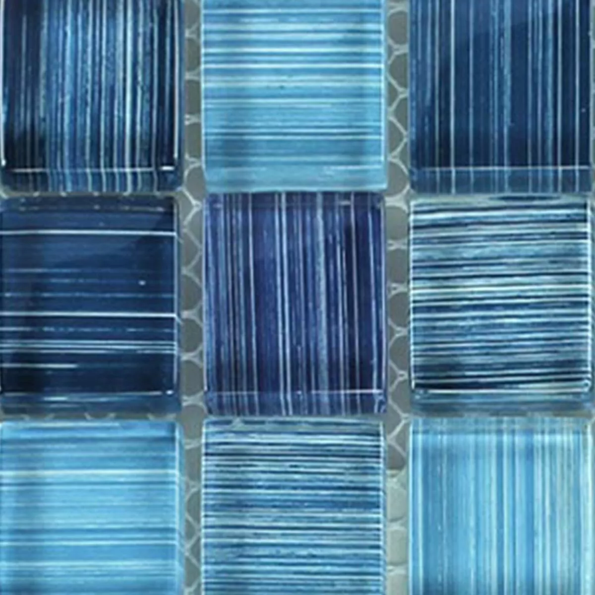 Prov Kristall Glasmosaik Randig Kakel Blå Mix