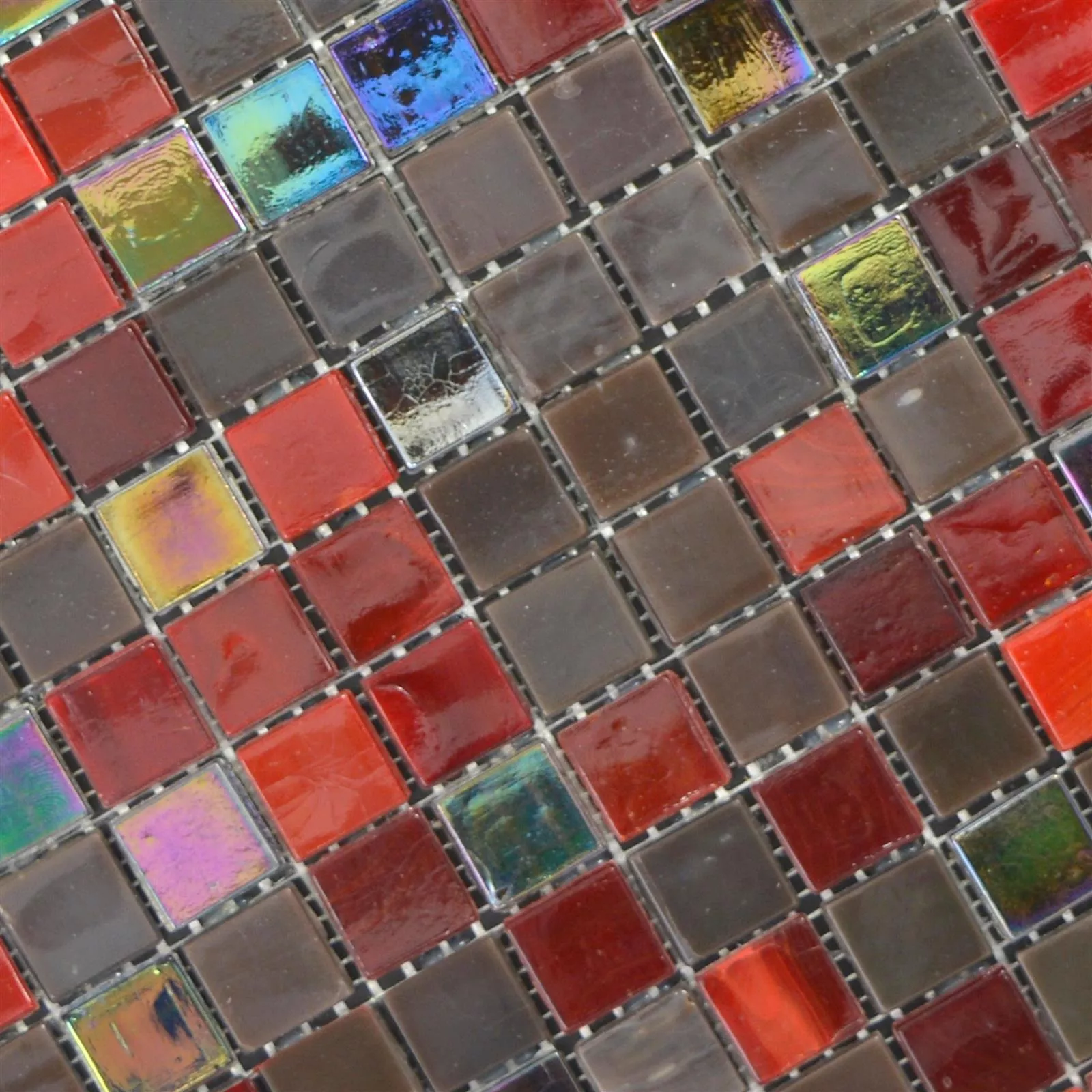 Prov Glas Mosaik Rexford Pärlemor Effekt Brun Röd