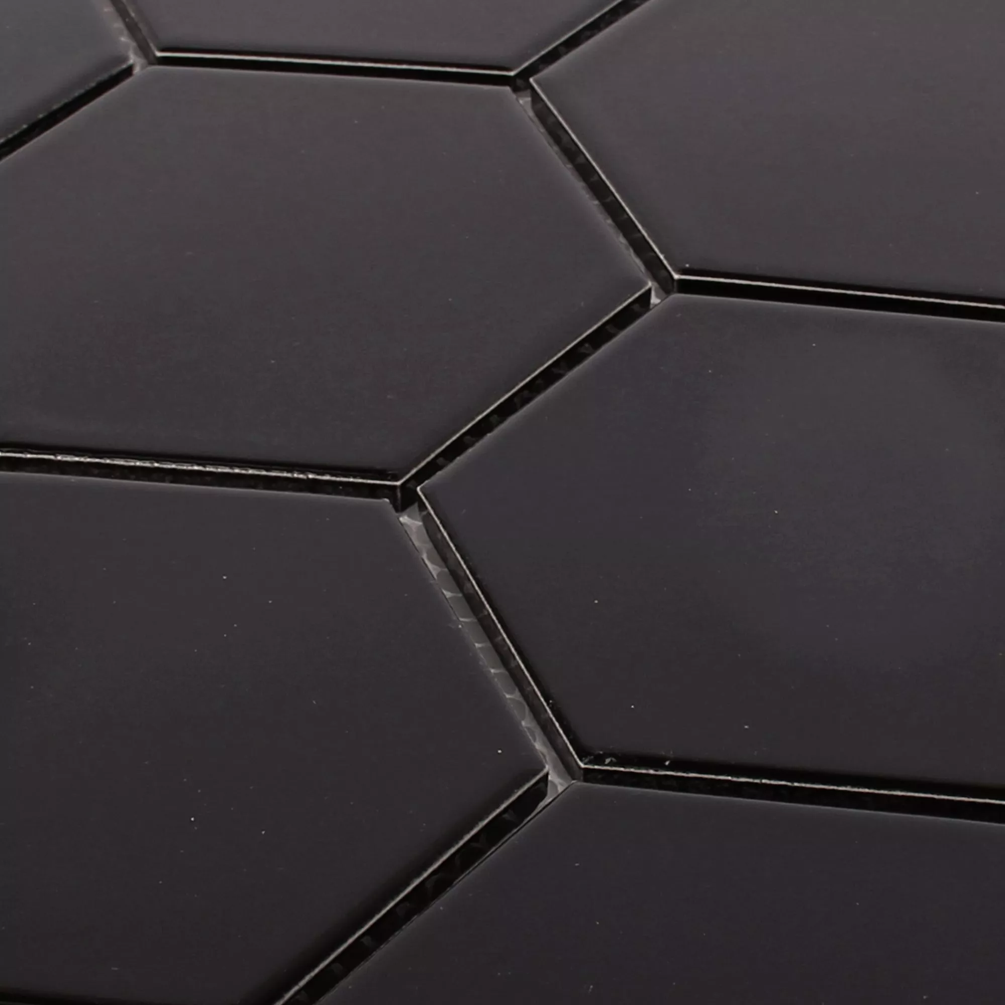 Prov Keramik Mosaik Hexagon Salamanca Svart Matt H95