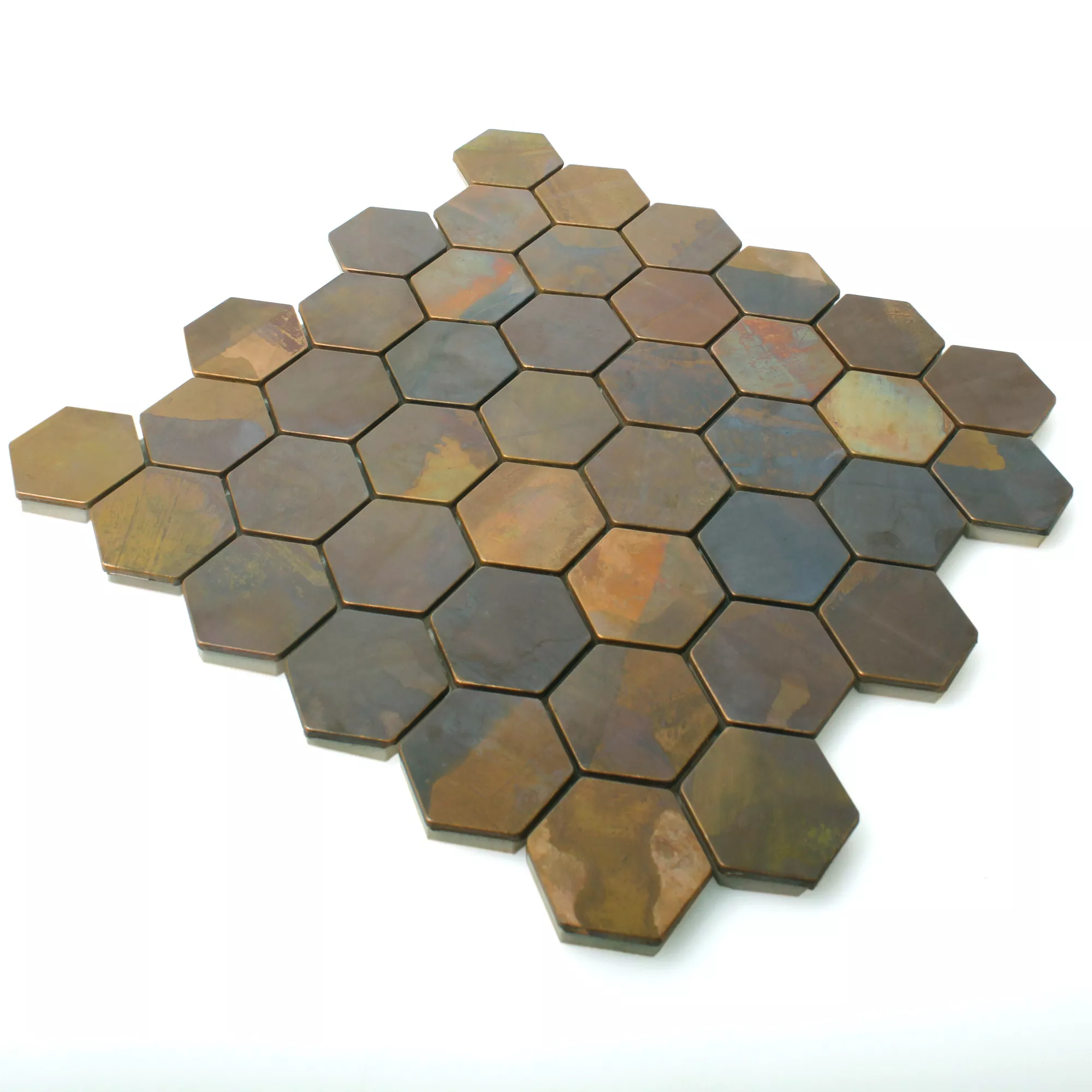 Mosaik Koppar Merkur Hexagon Brun 48
