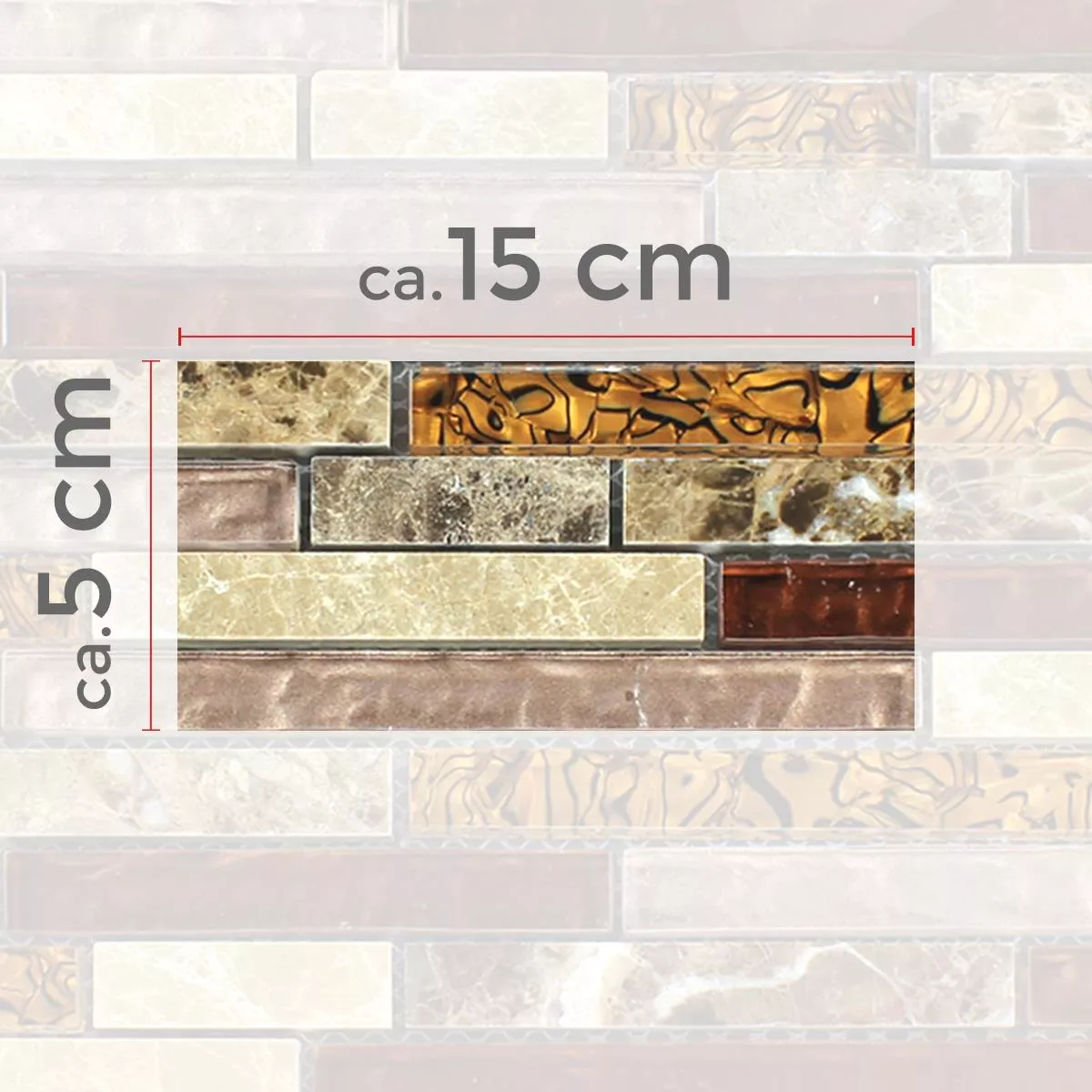 Prov Mosaik Glas Marmor Brun Beige