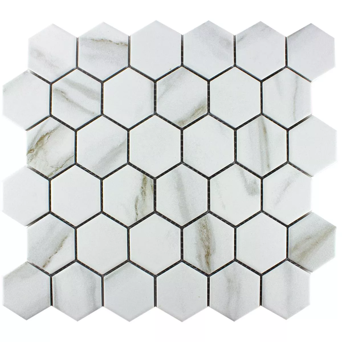 Keramik Mosaik Hilgard Sten Optik Hexagon Calacatta