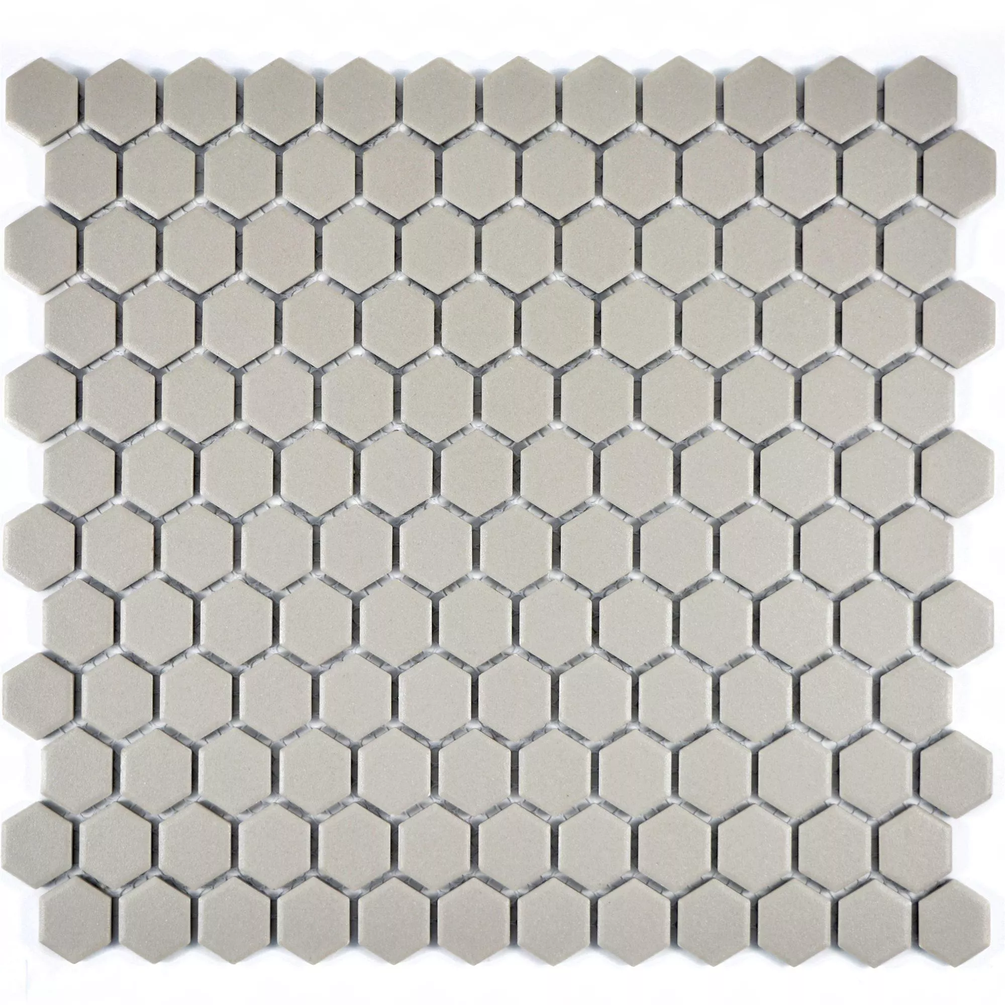Keramik Mosaik Hexagon Zeinal Oglaserad Ljusgrå R10B
